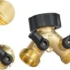 Merkloos Y Stuk Kraan - Kraan Splitter - Waterverdeler - Buitenkraan - Waterverdeler 2 Weg – Messing -Tuin Verkoop 1200x918 3