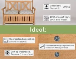 Needs&wants® Houten Tuinbank Met Opbergruimte, 2-zits Kistbank Houten Klassieke Bank Opslag, Grote Tuinopbergbank Van Massief Hout Weerbestendig Voor Buiten Tuin, Balkon, Terras, 115x61x85 Cm, Donker-bruin -Tuin Verkoop 1200x922 4
