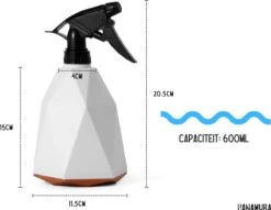 Hanamura Plantenspuit – Sprayflacon – Waterverstuiver – Wit – 600ml -Tuin Verkoop 1200x928 3