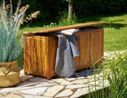 Casaria Opbergbox Acacia Hout – Weerbestendig 115cm - Bruin -Tuin Verkoop 1200x935 2