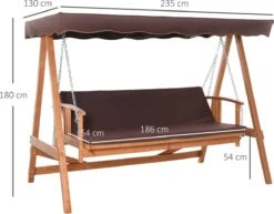 Outsunny Hollywoodschommel Hout Tuinschommel Schommelbank Ligfunctie 3 Personen 84A-185 -Tuin Verkoop 1200x936 2