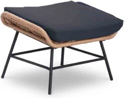 BUITEN Living Dex Wicker Loungestoel Tuin Incl. Wicker Voetenbank | Wicker + Aluminium | Bamboe Antraciet -Tuin Verkoop 1200x951