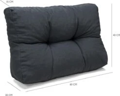 Palletkussen Basic Comfort Rugdeel Halve Pallet Lengte Grijs 60x40x10/20cm -Tuin Verkoop 1200x955