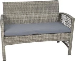 Merkloos Tuin Loungeset Grijs / Bruin - Lounge Set Tuin - Relax Bank - Lounge Bank Tuin - Tuinbank - Loungebank - Tuinset/ Loungebank - Tuinset - Tuinstoel - Loungeset - Rattan Tuinmeubilair - Poly Rotan Tuinmeubelen - Grijs / Bruin -Tuin Verkoop 1200x965