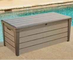 Keter Brushwood Opbergbox - Kussenbox - 455L - 145x69,7x60,3cm - Taupe -Tuin Verkoop 1200x984