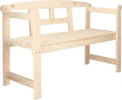 Merkloos Springos Tuinbank | Tuinbankje | Zitbank Buiten | Naaldhout | 119 X 78 X 45 Cm | Licht -Tuin Verkoop 1200x989 1