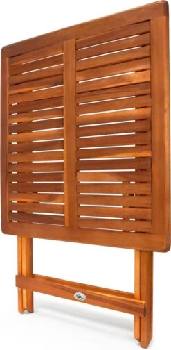 Casaria Bijzettafel Acacia Hout- Inklapbaar - 70x70x73 Cm Bruin -Tuin Verkoop 588x1200