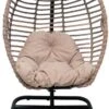 Pochon Home - Egg Hangstoel Met Standaard - Ergonomisch - Capuccino - Incl. Kussen - Egg Chair Binnen En Buiten -Tuin Verkoop 624x1200