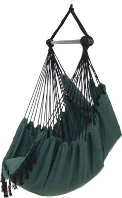 Vita5 XXL Hangstoel | Binnen&Buiten Hangnest | Incl. 2 Kussens En Boekenvak | Volwassenen&Kinderen | Hangmatstoel Tot 225kg | Donkergroen -Tuin Verkoop 742x1200
