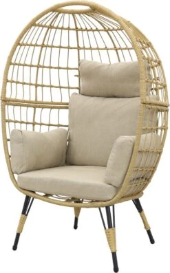 Lola Egg Relaxstoel - Natural Sand - Mand Stoel -Tuin Verkoop 746x1200
