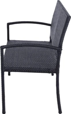 Outsunny Polyrotan Tuinbank 2-zits Parkbank Bank Staal Zwart 867-022 -Tuin Verkoop 753x1200