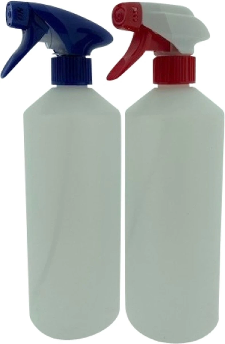 Set Van 2 Lege Sprayflacons 750ml | Professionele Afsluitbare Spraykop | 1 Rode - 1 Blauwe Spraykop | Navulbaar 3 Set Van 2 Lege Sprayflacons 750ml | Professionele Afsluitbare Spraykop | 1 Rode - 1 Blauwe Spraykop | Navulbaar