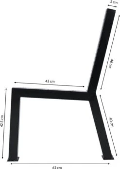 MaximaVida Set Industriële Bankpoten New York- Zwart Gecoat - Maak Zelf Je Bank -Tuin Verkoop 851x1200