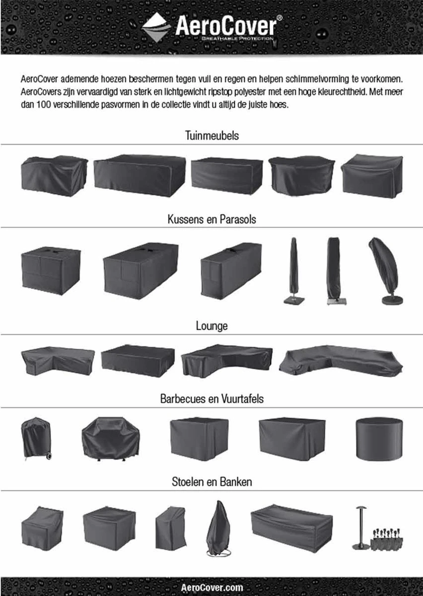 Aerocover Loungesethoes - L-vorm - L 255 X L 255 X B 100 X H 70 Cm 5 Aerocover Loungesethoes - L-vorm - L 255 X L 255 X B 100 X H 70 Cm - Afbeelding 3