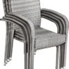 Casaria Polyrattan Tuinstoelen – 4 Stuks Stapelbaar – Grijs -Tuin Verkoop 870x1200