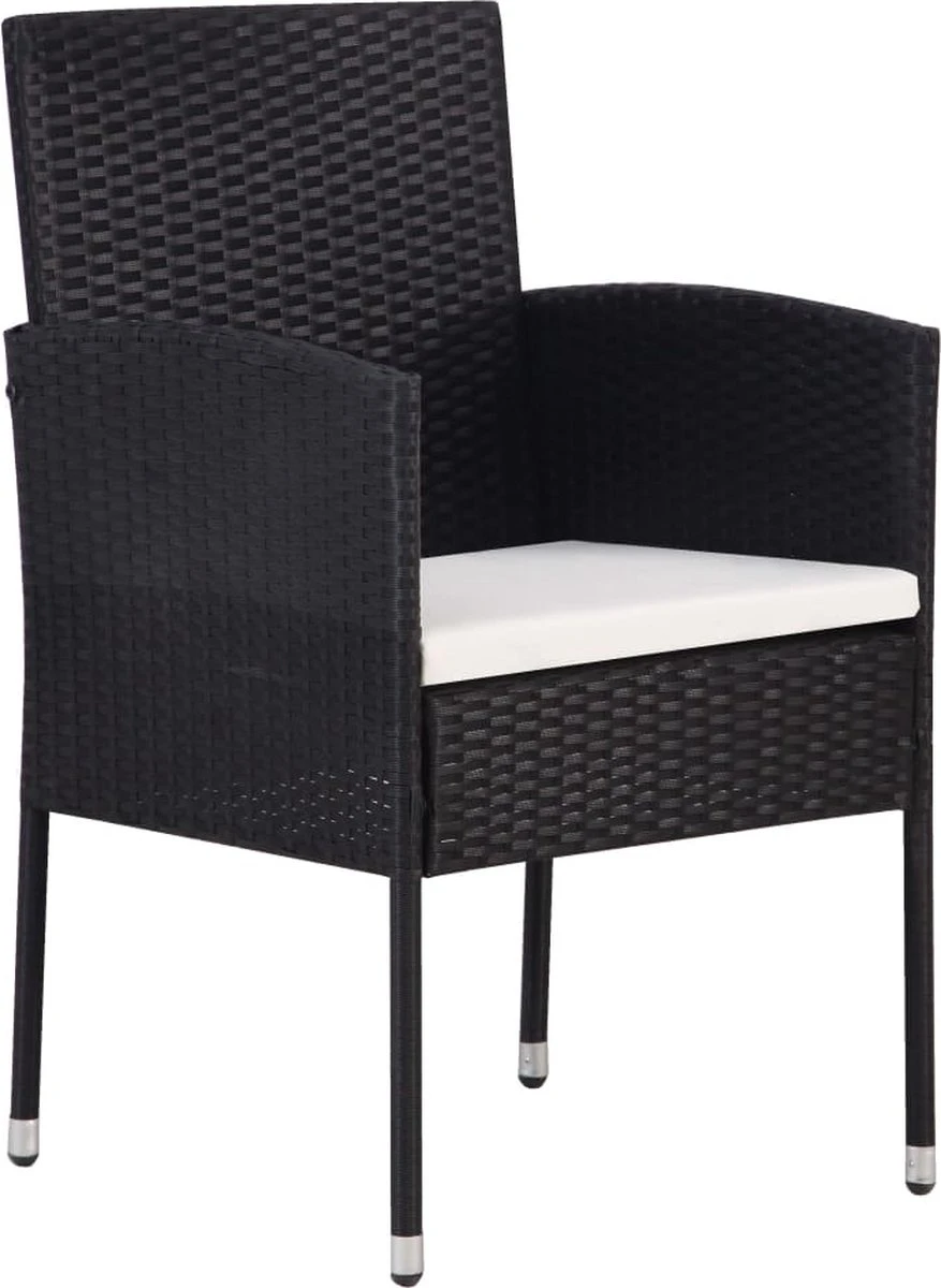 VidaXL 7-delige Tuinset Poly Rattan Zwart 6 VidaXL 7-delige Tuinset Poly Rattan Zwart - Afbeelding 4