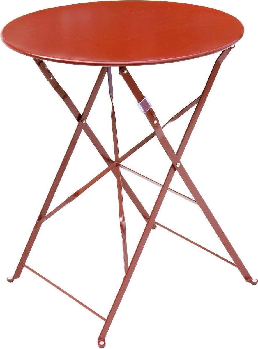 Emilia - Ronde Inklapbare Bistrotafel Ø60cm Van Gepoedercoat Staal – Terra Cotta 4 Emilia - Ronde Inklapbare Bistrotafel Ø60cm Van Gepoedercoat Staal – Terra Cotta - Afbeelding 2