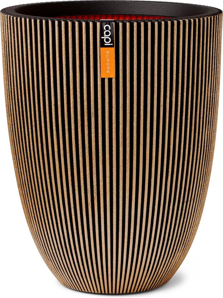 Capi Europe - Vaas Elegant Laag Groove NL - 34x46 - Goud - Voor Binnen En Buiten - KGVGB782 3 Capi Europe - Vaas Elegant Laag Groove NL - 34x46 - Goud - Voor Binnen En Buiten - KGVGB782