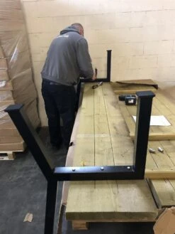 MaximaVida Set Industriële Bankpoten New York- Zwart Gecoat - Maak Zelf Je Bank -Tuin Verkoop 900x1200 6