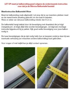 GoudmetHout Inklapbare Balkontafel - Balkonbar - Balkon Tafel - 99 Cm - Hout - Transparant Wash - Reling Smal -Tuin Verkoop 944x1200