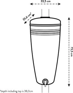 Elho Green Basics Rain Catcher 33 - Regenton Voor Balkonbuiten - Ø 33.5 X H 73.5 Cm - Grijs/Living Concrete -Tuin Verkoop 951x1200 1
