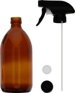 QUVIO Sprayfles - Spuitfles - Plantenspuit - Schoonmaak Spuit - Huishoudspray - Leeg/Hervulbaar - Kamerspray - Allesreiniger - Glazen Sprayflacon - Waterspuit - Kappersspuit - 500 Ml - Glas - Bruin - Zwart -Tuin Verkoop 969x1200 5